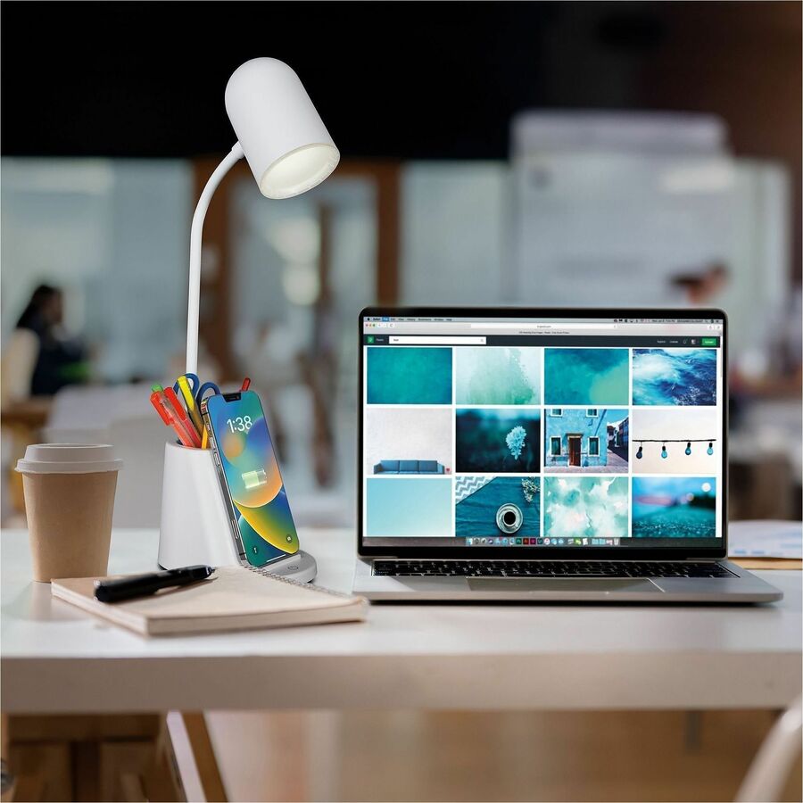 Image of OttLite Wellness CS6W300W Aglow Organizer LED Desk Lamp