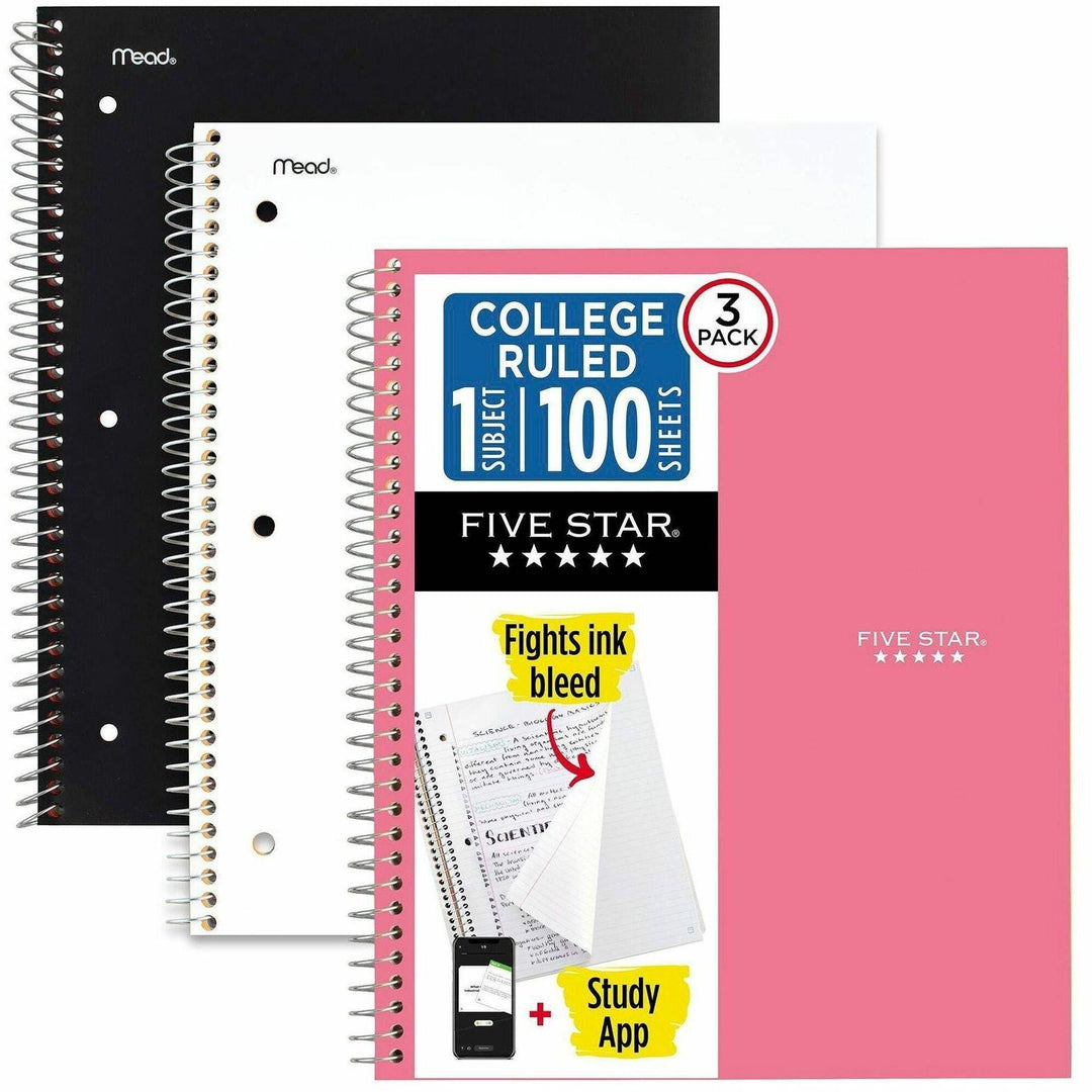 Image of Five Star 820188 Subject Spiral Notebook