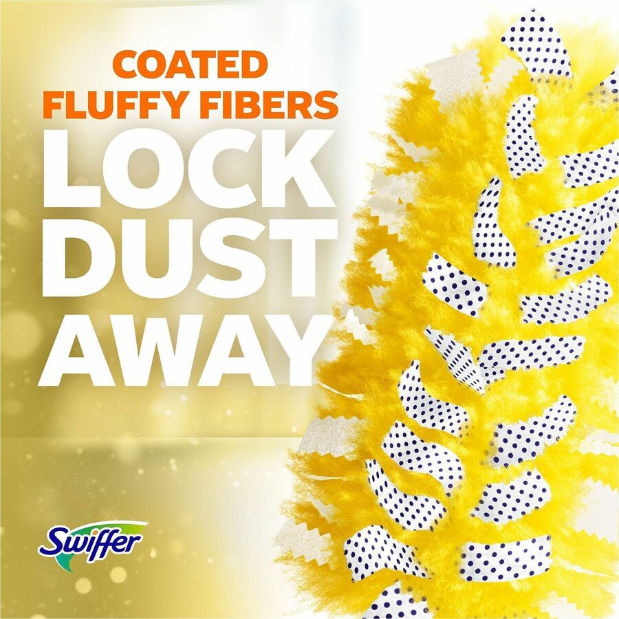 Image of Swiffer Dusters 89114 Unscented Duster Kit, Fiber Bristle, 36" Handle Length, Yellow, 4 / Carton