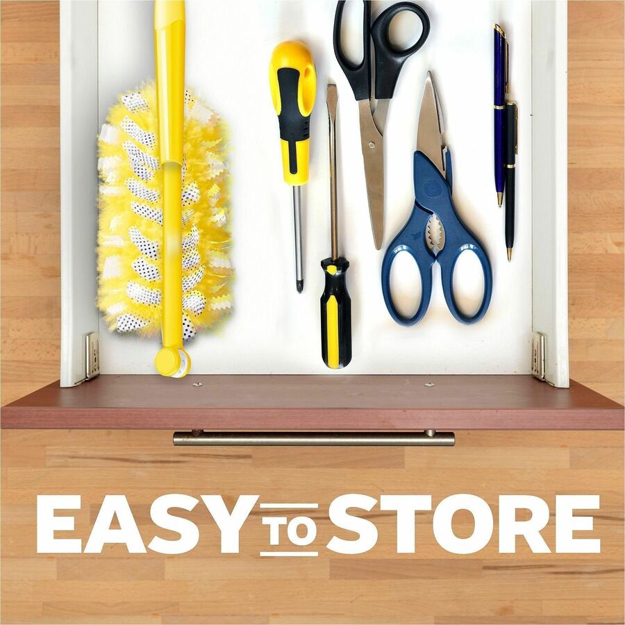 Image of Swiffer Dusters 89114 Unscented Duster Kit, Fiber Bristle, 36" Handle Length, Yellow, 4 / Carton