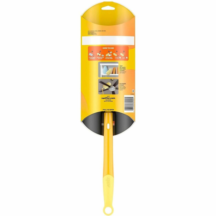 Image of Swiffer Dusters 89114 Unscented Duster Kit, Fiber Bristle, 36" Handle Length, Yellow, 4 / Carton