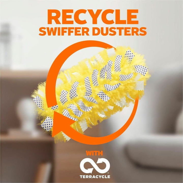 Image of Swiffer Dusters 89114 Unscented Duster Kit, Fiber Bristle, 36" Handle Length, Yellow, 4 / Carton