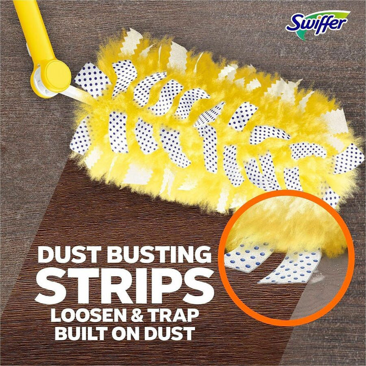 Image of Swiffer Dusters 89114 Unscented Duster Kit, Fiber Bristle, 36" Handle Length, Yellow, 4 / Carton
