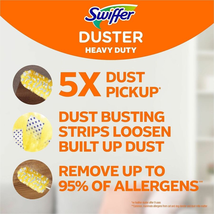 Image of Swiffer Dusters 89114 Unscented Duster Kit, Fiber Bristle, 36" Handle Length, Yellow, 4 / Carton