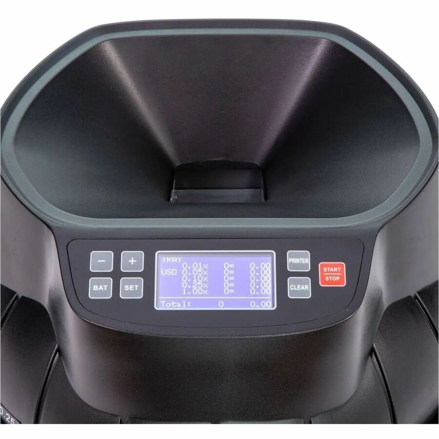 Image of CONTROLTEK® Coin Counter, Dimes, Nickels, Pennies, Quarters, 14.2 x 13.4 x 11, Black