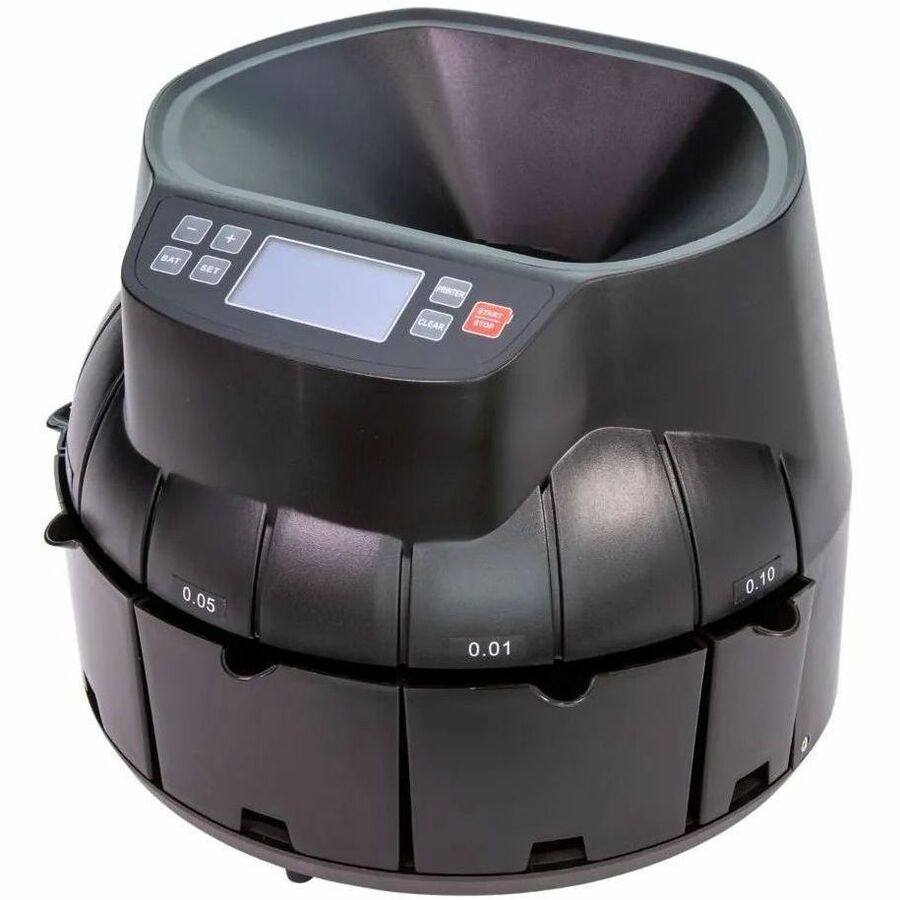 Image of CONTROLTEK® Coin Counter, Dimes, Nickels, Pennies, Quarters, 14.2 x 13.4 x 11, Black