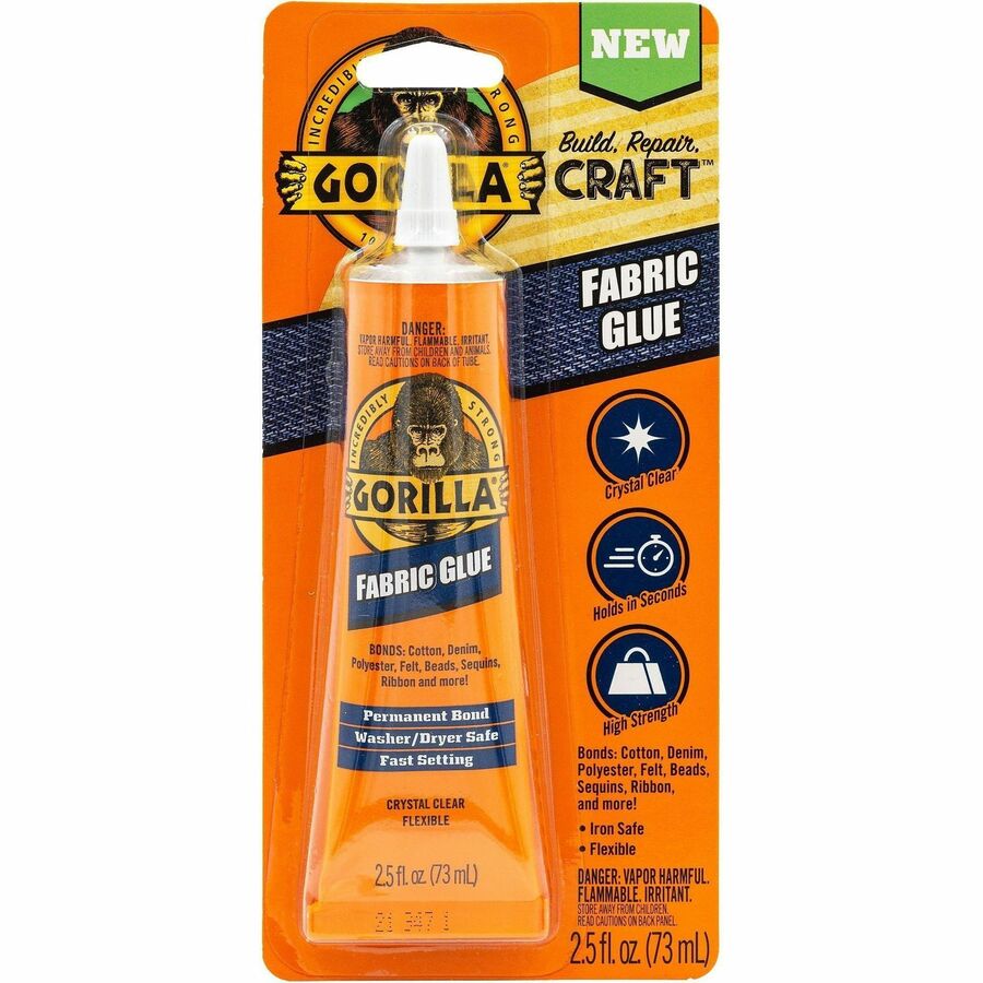 Image of Gorilla 8025501 Fabric Glue, 2.50 fl oz, Clear, 1 Each