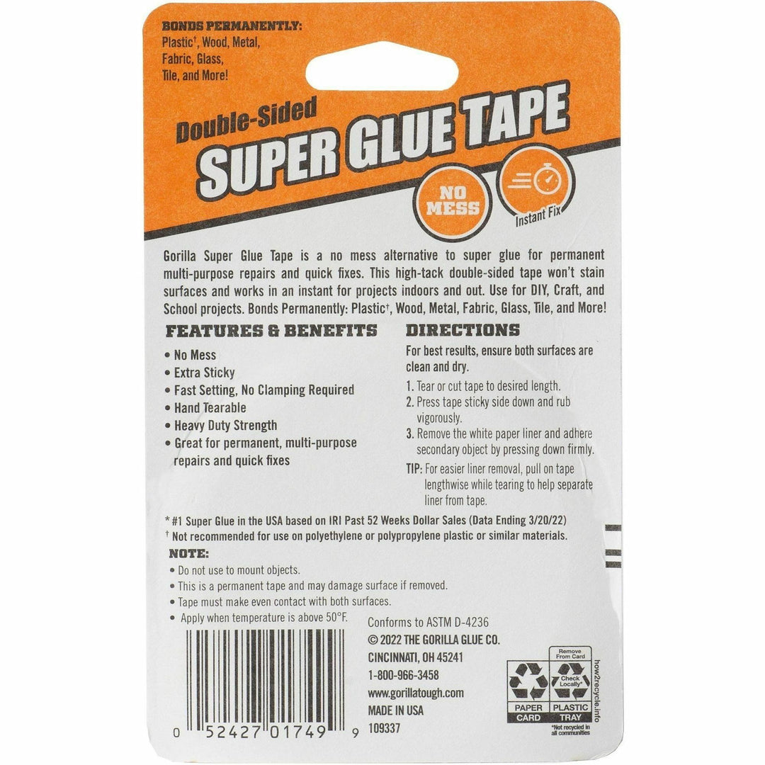 Image of Gorilla 109340 Double-Sided Super Glue Tape