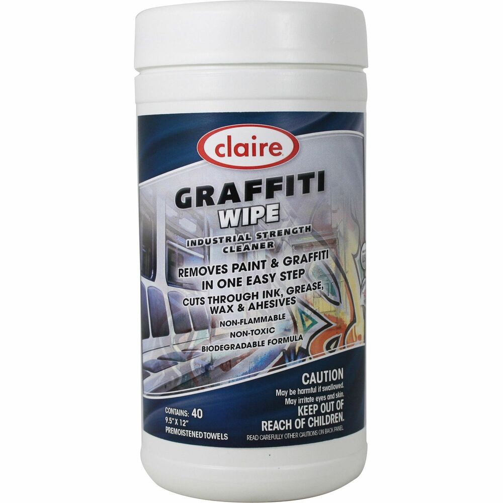 Image of Claire® Wipes,f/Graffiti,Nontoxic,40/EA,WE