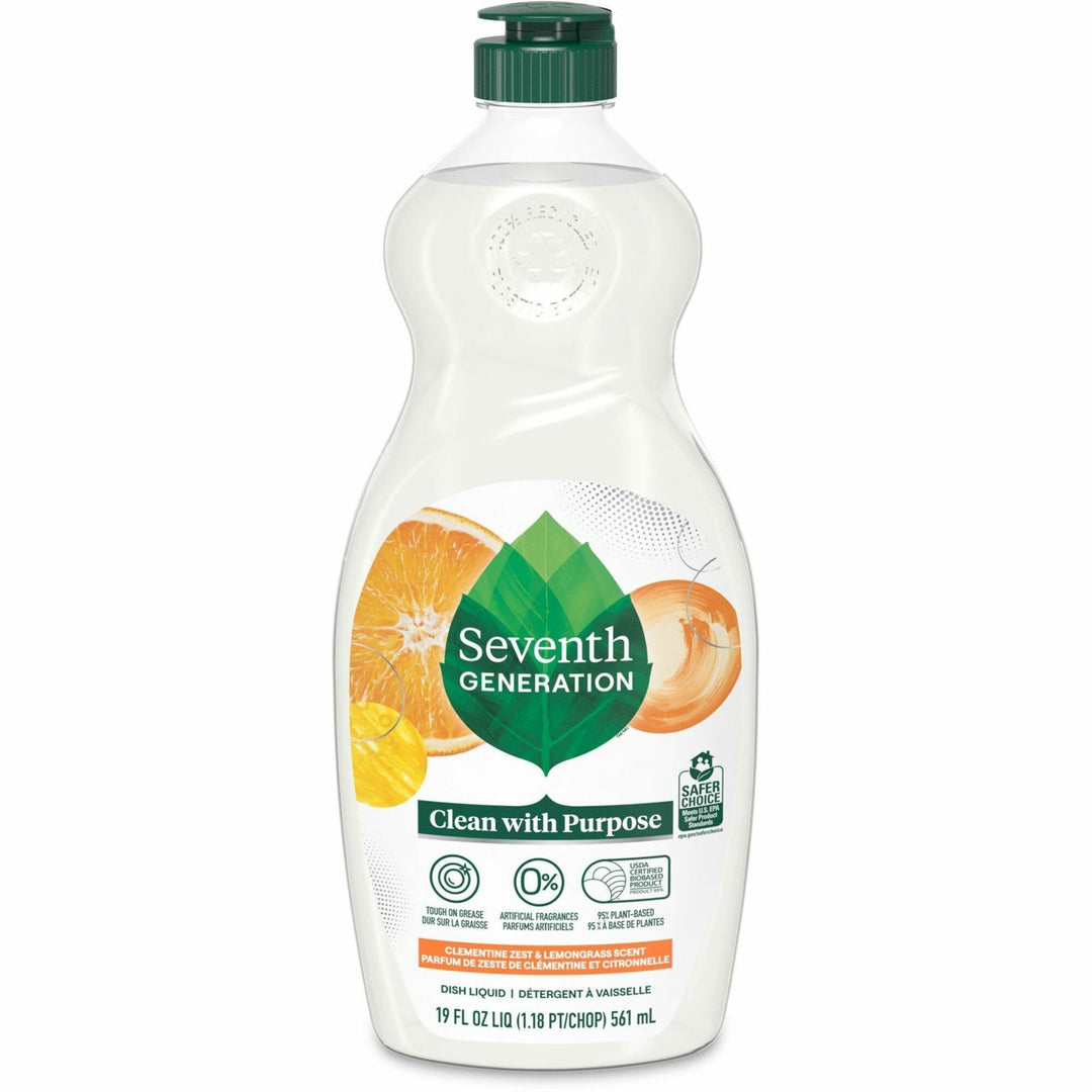 Image of Seventh Generation® Dish Soap, Liquid, Lemongrass, Nontoxic, 19oz, 6/CT