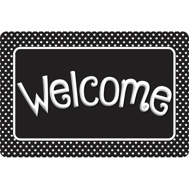 Image of Ashley Productions, Inc. Mat,Welcome,BK/WE Dots,23-1/2"x15-1/2",MI