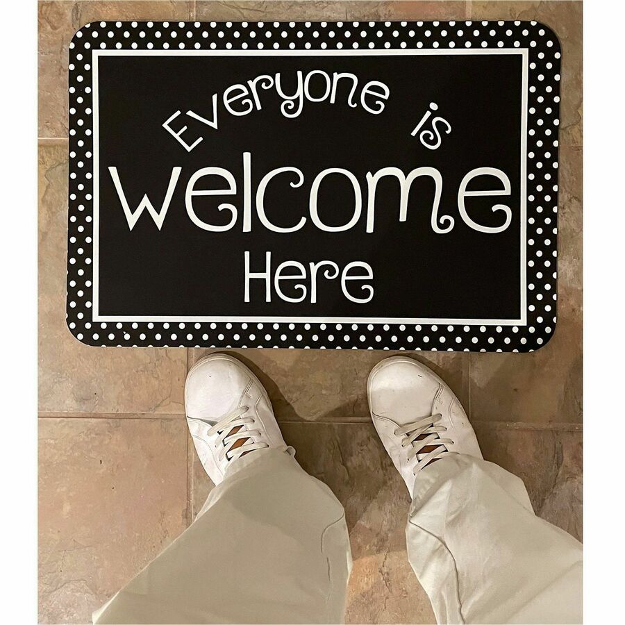 Image of Ashley Productions, Inc. Mat,Welcome,BK/WE Dots,23-1/2"x15-1/2",MI