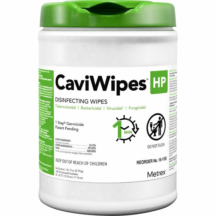 Image of Metrex Disinfectant Wipes,HP,6"x6-3/4",160/PK,WE