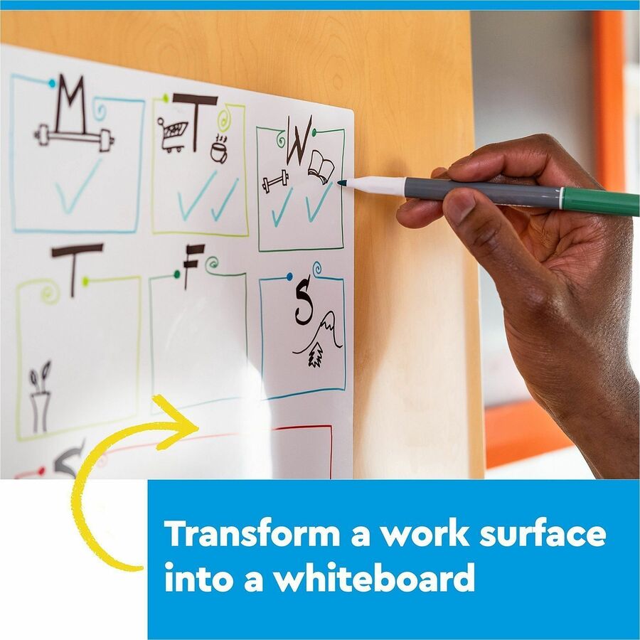 Image of 3M Whiteboard Surface,Sheets,9-1/10"x9-1/10",2/PK,WE