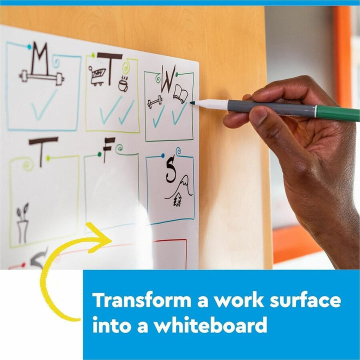 Image of 3M Whiteboard Surface,Sheets,9-1/10"x9-1/10",2/PK,WE