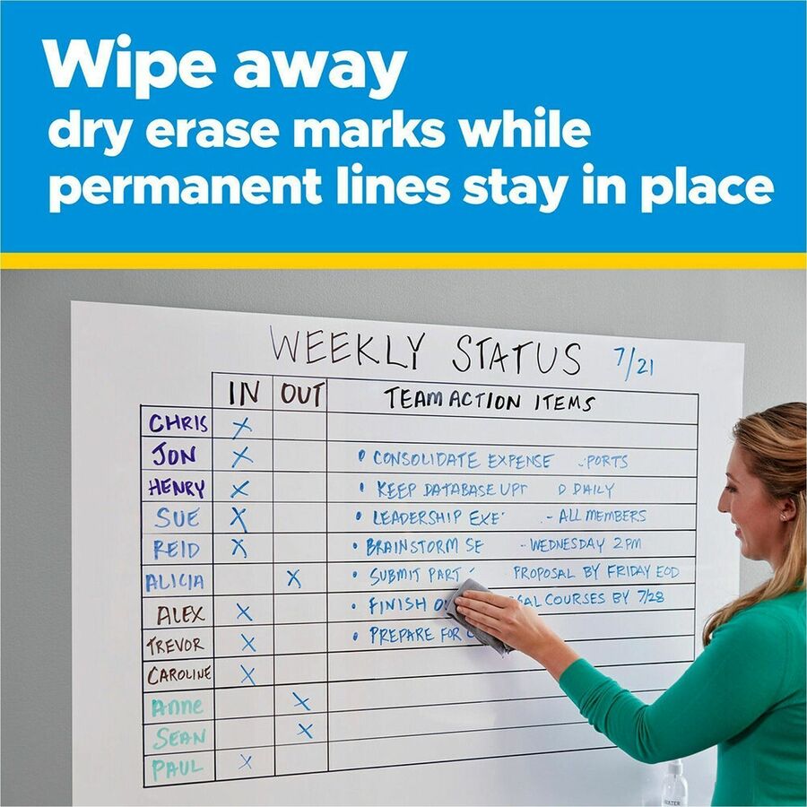 Image of 3M Whiteboard Surface,Sheets,9-1/10"x9-1/10",2/PK,WE