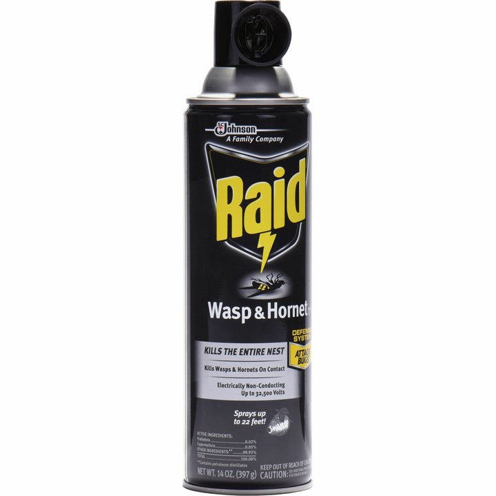 Image of Raid 377651 Wasp and Hornet Killer 33, Spray, Kills Wasp, Hornet, Mud Dauber, Yellow Jacket, 14 fl oz, White, 1 Each