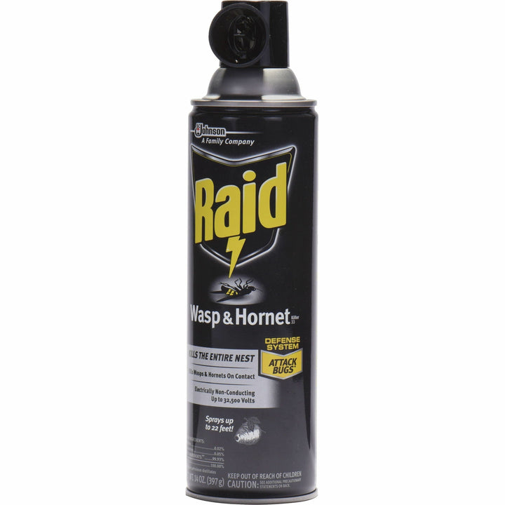 Image of Raid 377651 Wasp and Hornet Killer 33, Spray, Kills Wasp, Hornet, Mud Dauber, Yellow Jacket, 14 fl oz, White, 1 Each