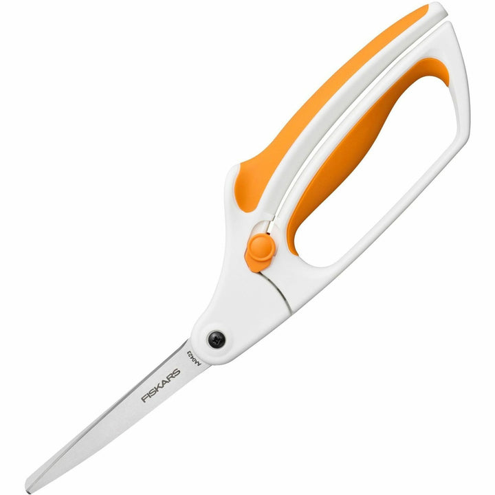 Image of Fiskars® Scissors,Easy Action,Bent,Stainless Steel Blades,8",Multi