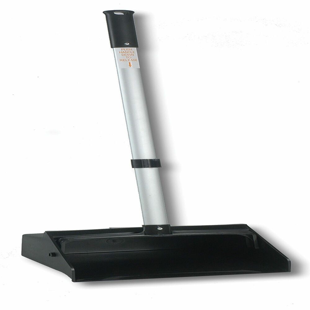 Image of Genuine Joe Dustpan,30" Aluminum Handle,11-1/2" Pan,6/CT,BK/SR