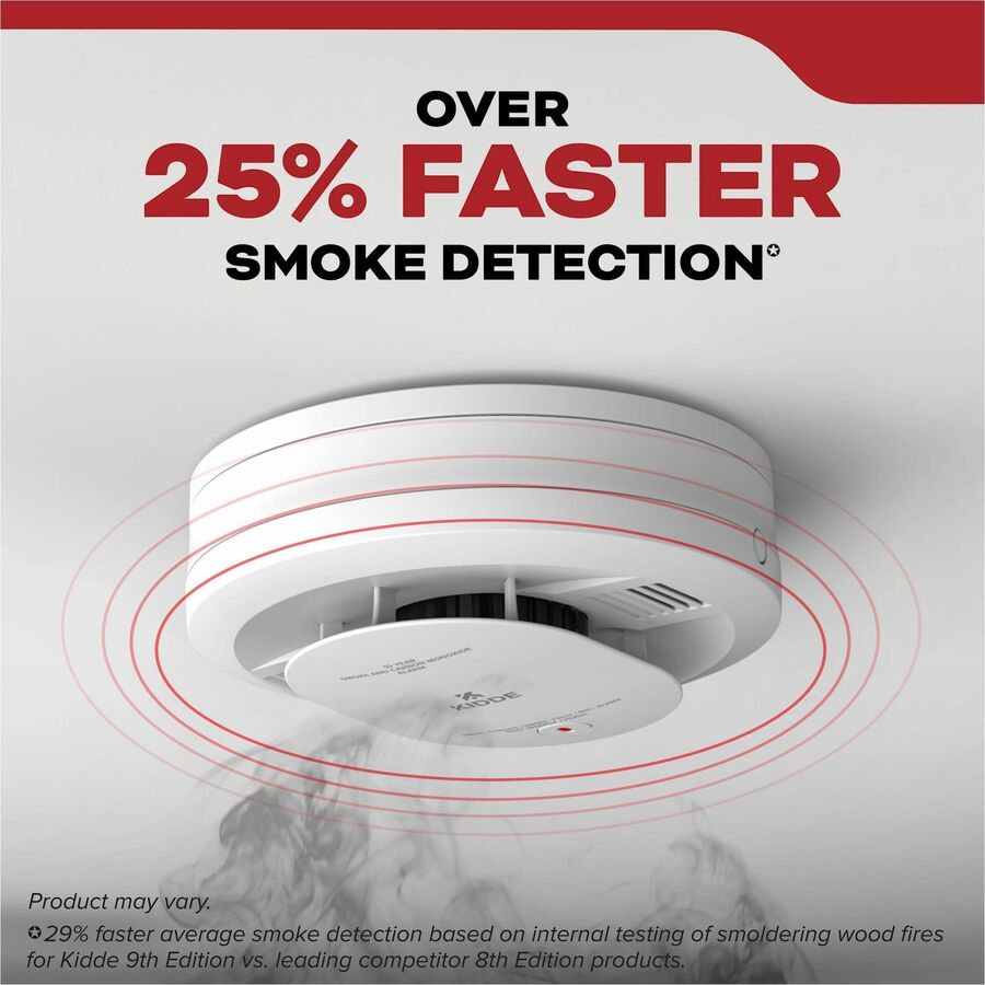 Image of Kidde Smoke Alarm, Battery-Powered,5"Dia x 2", White