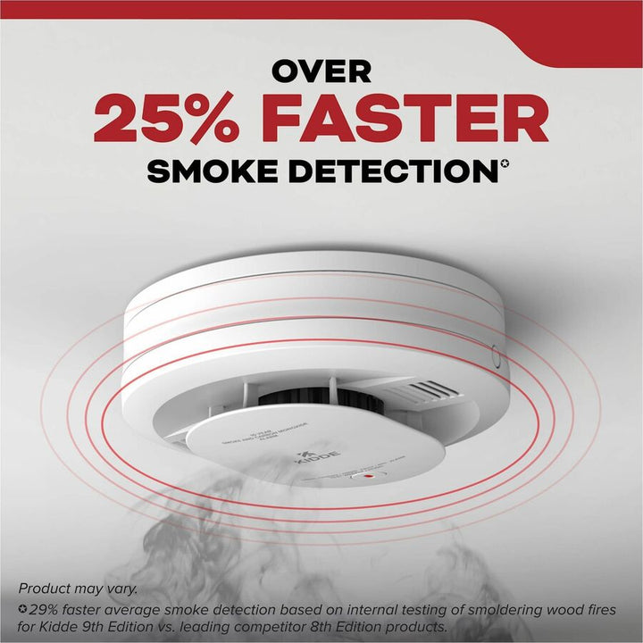 Image of Kidde Smoke Alarm, Battery-Powered,5"Dia x 2", White