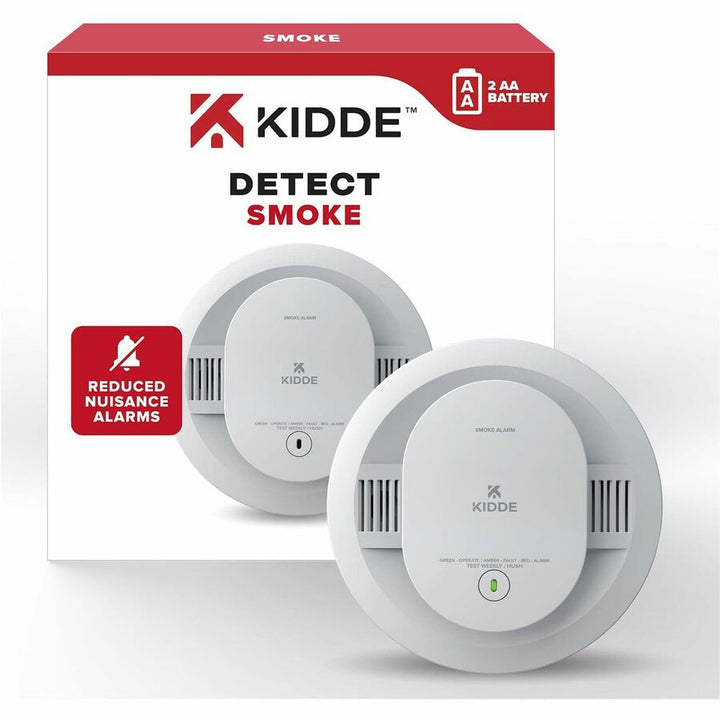 Image of Kidde Smoke Alarm, Battery-Powered,5"Dia x 2", White