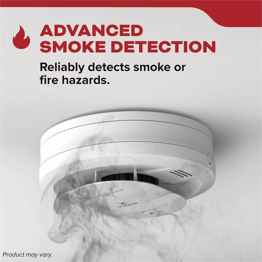 Image of Kidde Smoke Alarm, Battery-Powered,5"Dia x 2", White