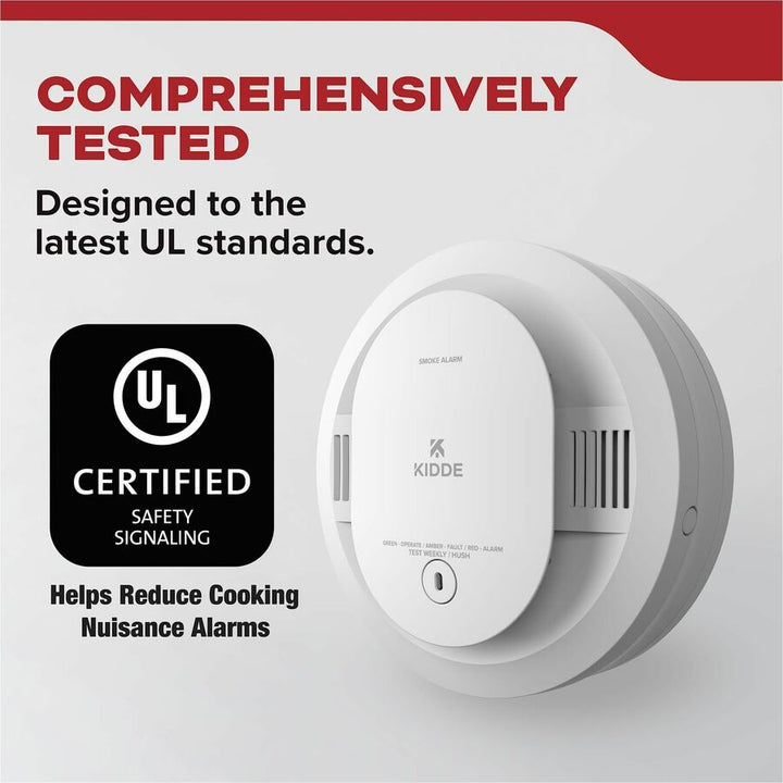 Image of Kidde Smoke Alarm, Battery-Powered,5"Dia x 2", White