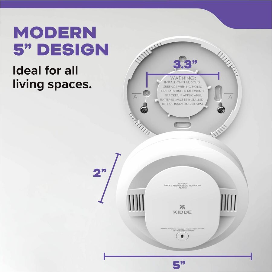 Image of Kidde Smoke/CO Alarm,Battery-Operated,5"Dia x 2"D,WE