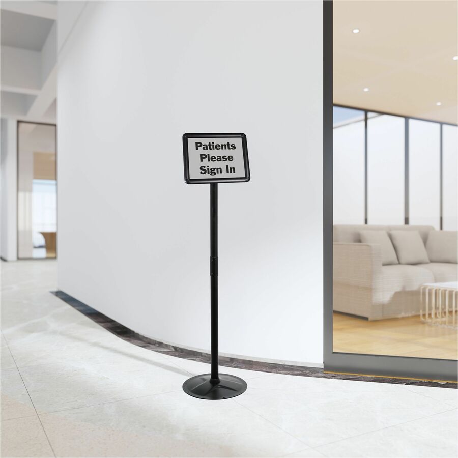 Image of Kantek Sign Holders,Floor Stand,2 Holders,1-1/2"Dia x 51"H,Steel,BK