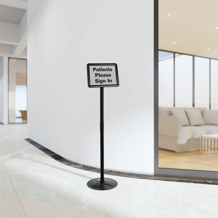 Image of Kantek Sign Holders,Floor Stand,2 Holders,1-1/2"Dia x 51"H,Steel,BK