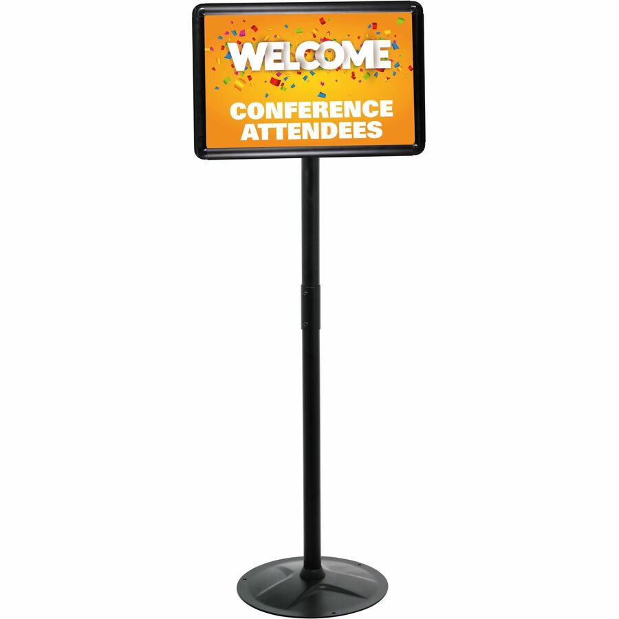 Image of Kantek Sign Holders,Floor Stand,2 Holders,1-1/2"Dia x 51"H,Steel,BK