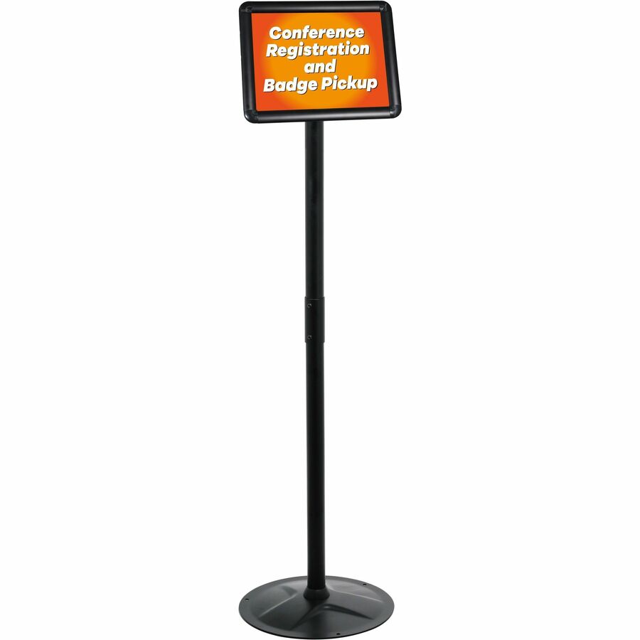 Image of Kantek Sign Holders,Floor Stand,2 Holders,1-1/2"Dia x 51"H,Steel,BK