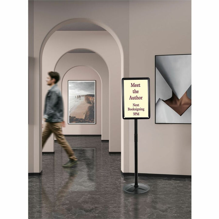 Image of Kantek Sign Holders,Floor Stand,2 Holders,1-1/2"Dia x 51"H,Steel,BK
