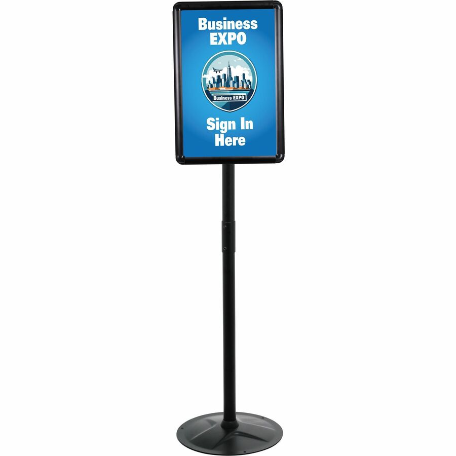 Image of Kantek Sign Holders,Floor Stand,2 Holders,1-1/2"Dia x 51"H,Steel,BK