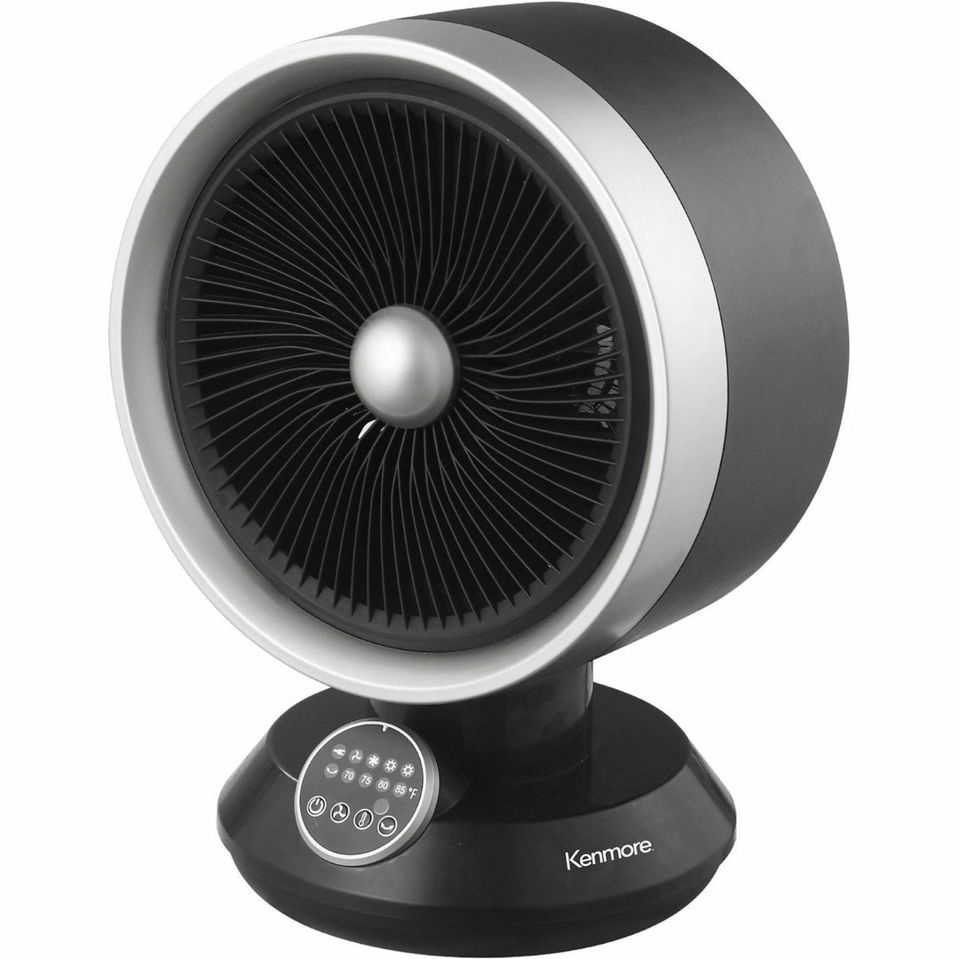 Image of ESM Fan/Heater,Desk,2 Speeds,Oscillating,10.23"x8.18"x13.89",BK