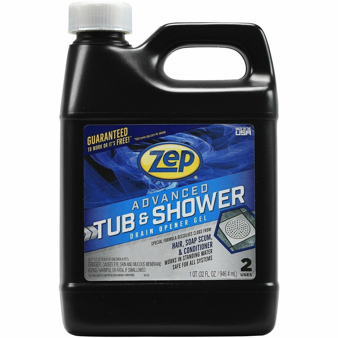 Image of Zep Commercial® Drain Opener,f/Tub/Shower Drains,1 Qt/32oz,Clear