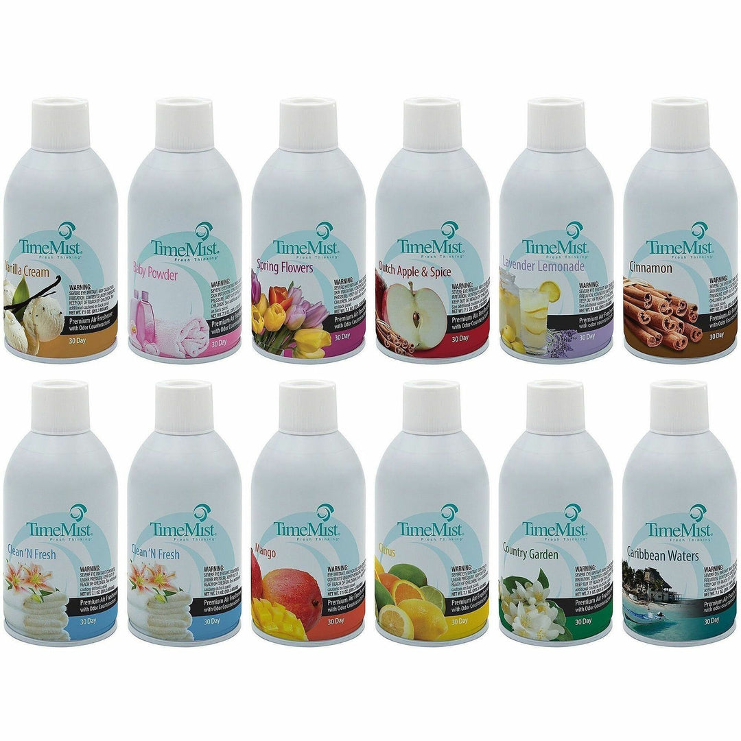 Image of Zep Commercial® Air Freshener Assortment,f/TimeMist Disp,12 Scents,12/CT
