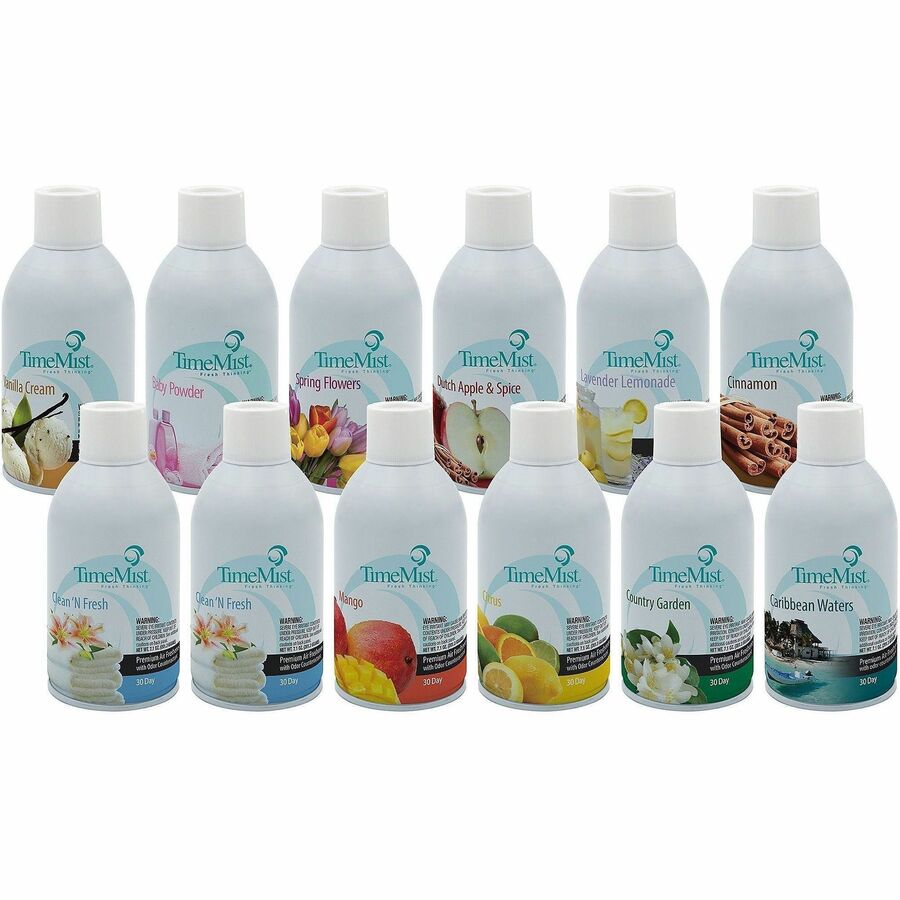 Image of Zep Commercial® Air Freshener Assortment,f/TimeMist Disp,12 Scents,12/CT