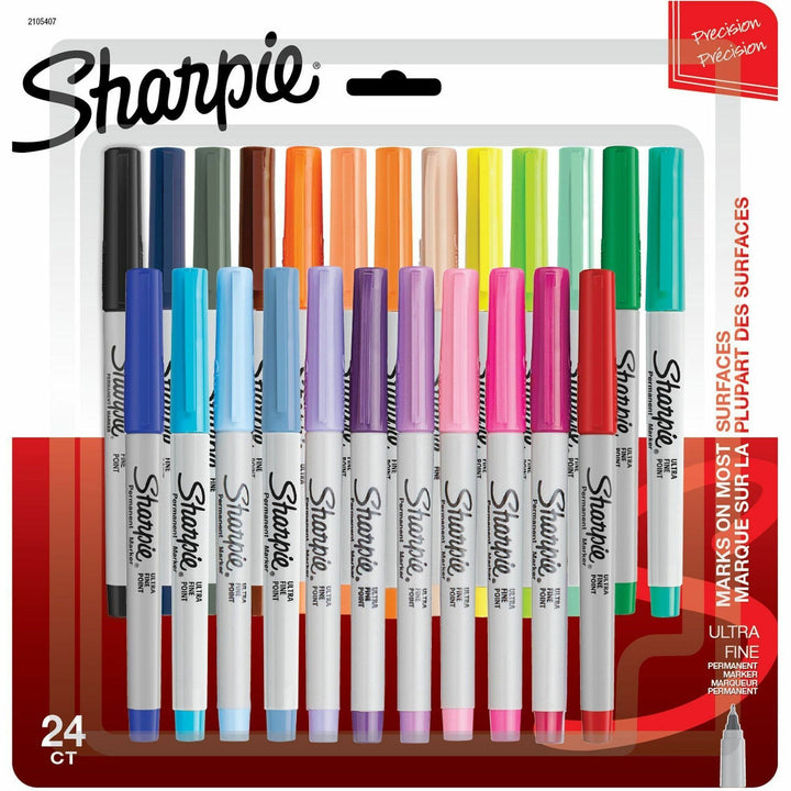 Image of Sharpie 2105407 Permanent Markers, Assorted Ink, Dry, 24 / Pack