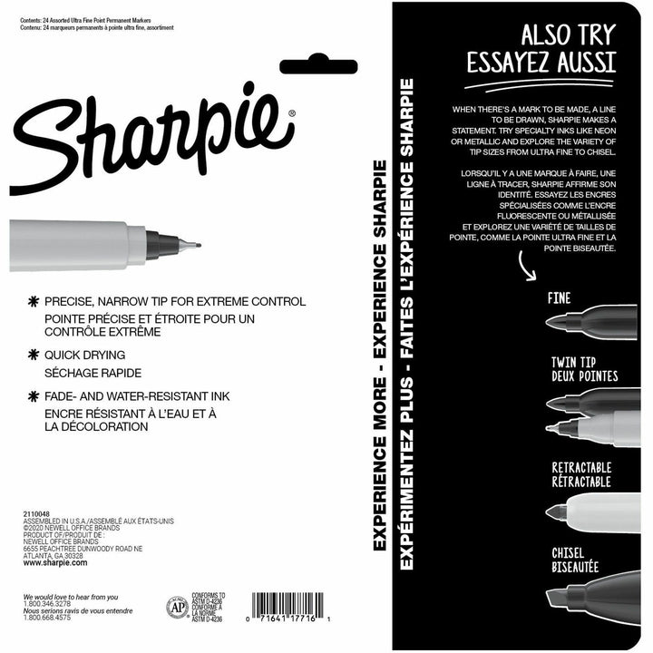 Image of Sharpie 2105407 Permanent Markers, Assorted Ink, Dry, 24 / Pack