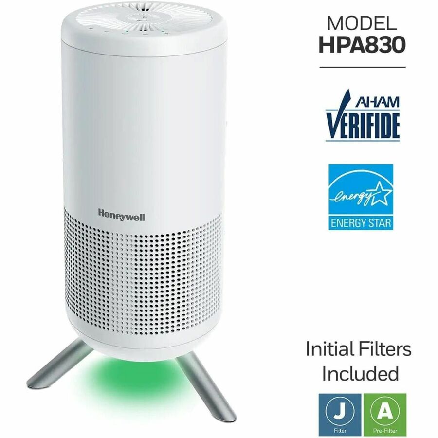 Image of Honeywell Air Purifier,HEPA,Auto Cleaning,12.52"x12.72"x24.09",WE
