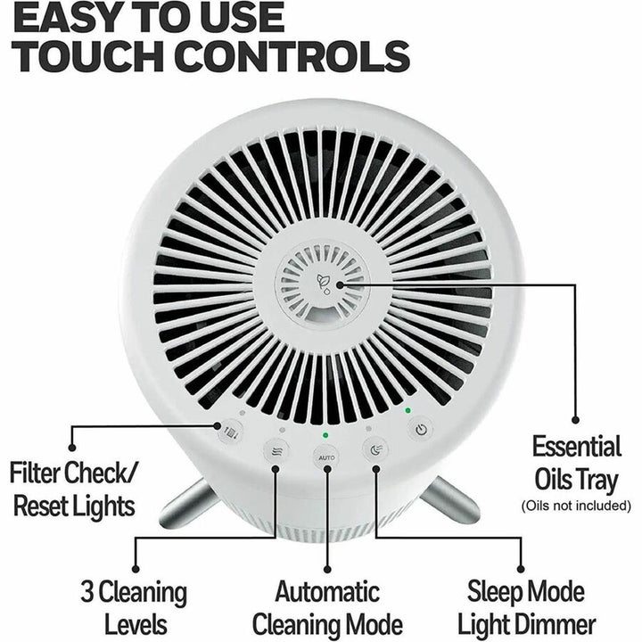 Image of Honeywell Air Purifier,HEPA,Auto Cleaning,12.52"x12.72"x24.09",WE