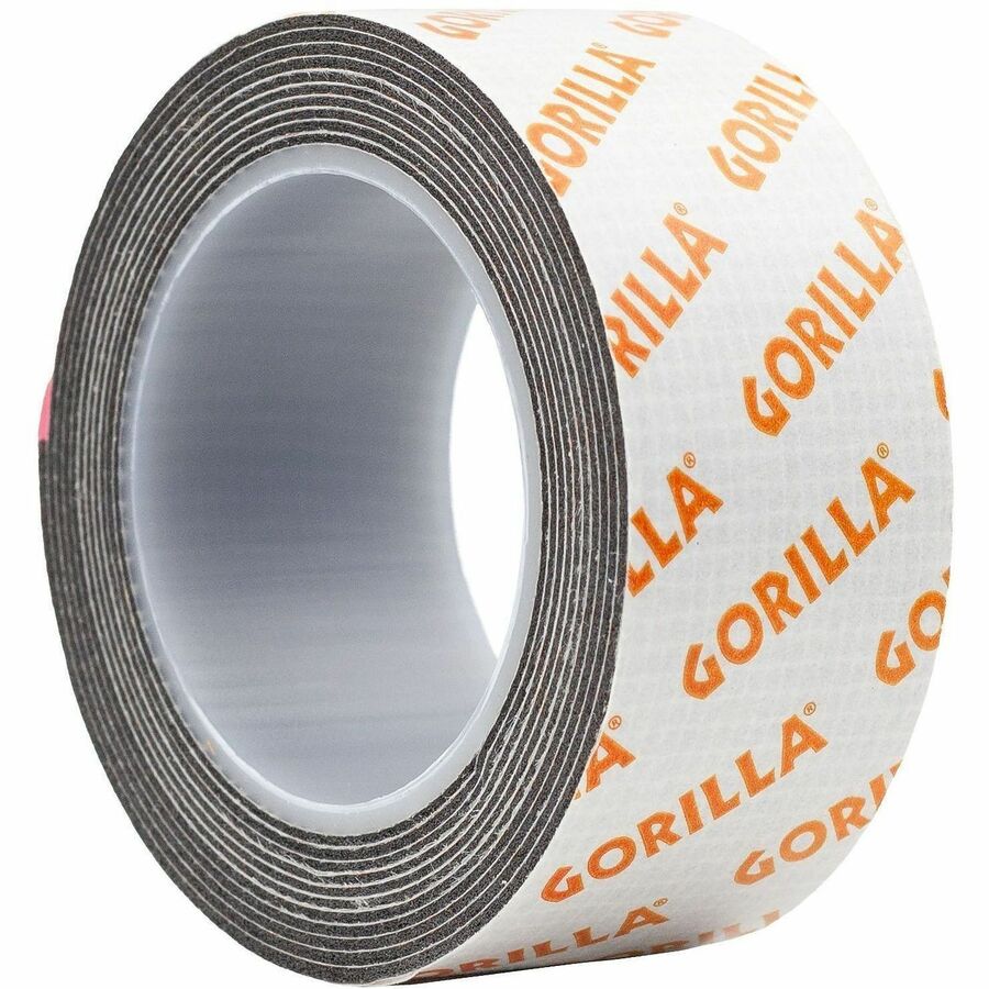 Image of Gorilla® Max Strength Mounting Tape, Permanent, Holds Up to 45 lb (3 lbs per 4 in), 1 x 60, Black