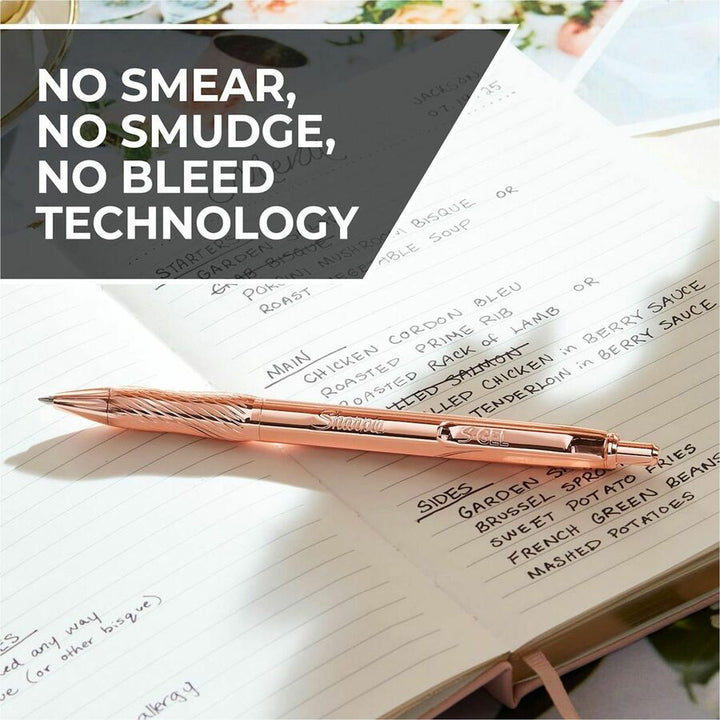 Image of Sharpie 2214552 S-Gel Pens, 0.7 mm Medium Pen Point, Refillable, Retractable, Black Ink, Copper Plated Brass Metal Alloy Barrel, 1 Pack