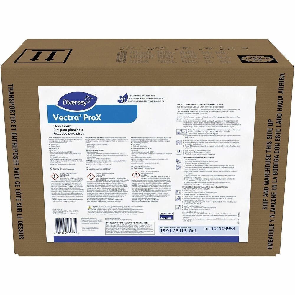 Image of Diversey Floor Finish,Vectra,RTU,Ammonia,5 Gal Envirobox,Off-White