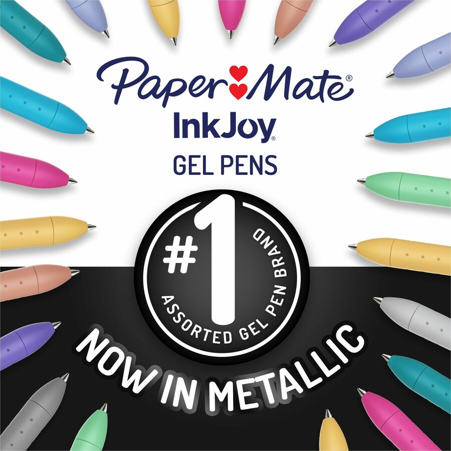 Image of Paper Mate 2173763 InkJoy Gel Pens, 0.8 mm Medium Pen Point, Assorted Ink, Gel-based, Assorted Barrel, 3 / Pack