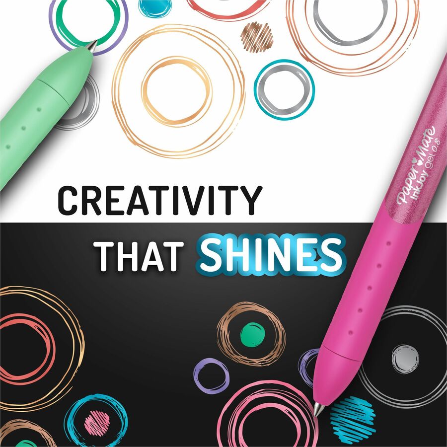 Image of Paper Mate 2173763 InkJoy Gel Pens, 0.8 mm Medium Pen Point, Assorted Ink, Gel-based, Assorted Barrel, 3 / Pack