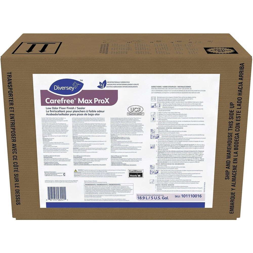 Image of Diversey Floor Finish/Sealer,Carefree,5 Gallon,White